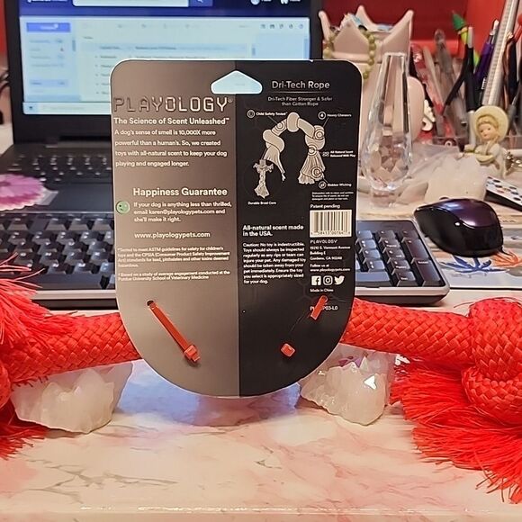PLAYOLOGY Toys That Makes Scents To Dogs 1 LARGE RED KNOTTED ROPE Chew NIP - Picture 3 of 6